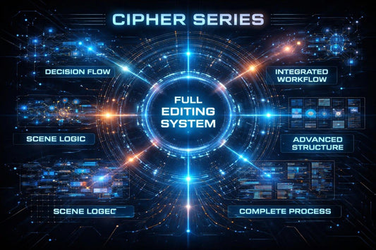 Digital interface with futuristic design elements and text on a dark background