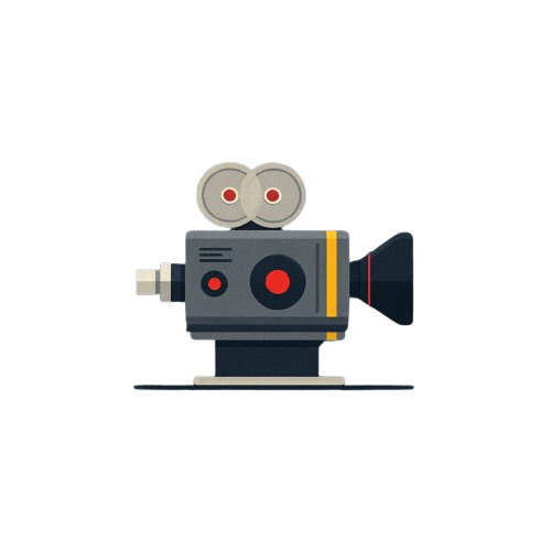 Illustration of a vintage video camera on a white background