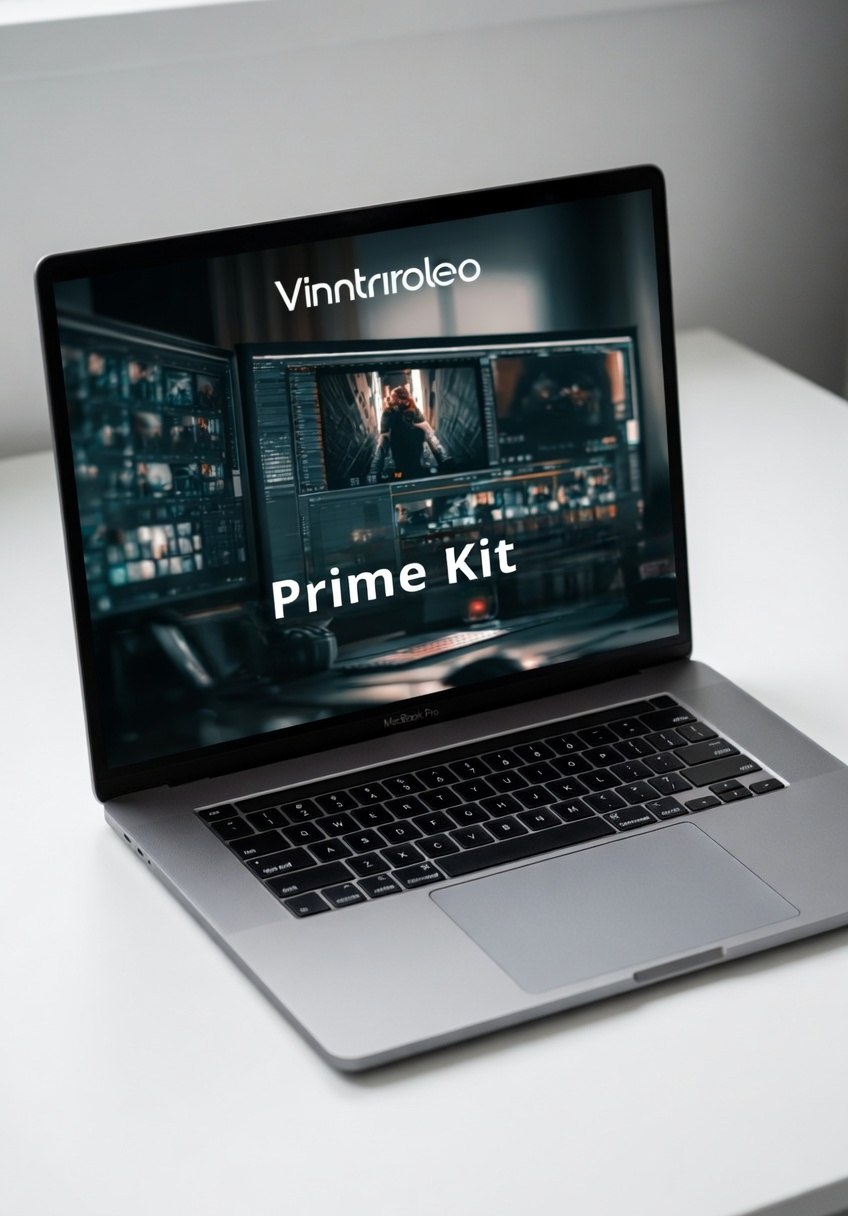 Laptop displaying Vinntriroleo Prime Kit on a white surface