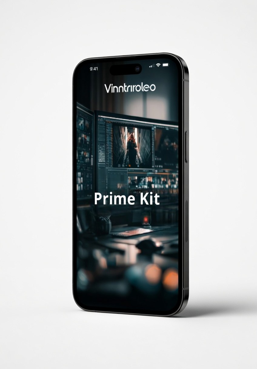 Smartphone displaying the Vintrinoideo app with 'Prime Kit' on a white background